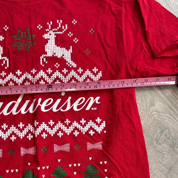 Budweiser Festive Red Tee with Reindeer - Picture 2 of 3